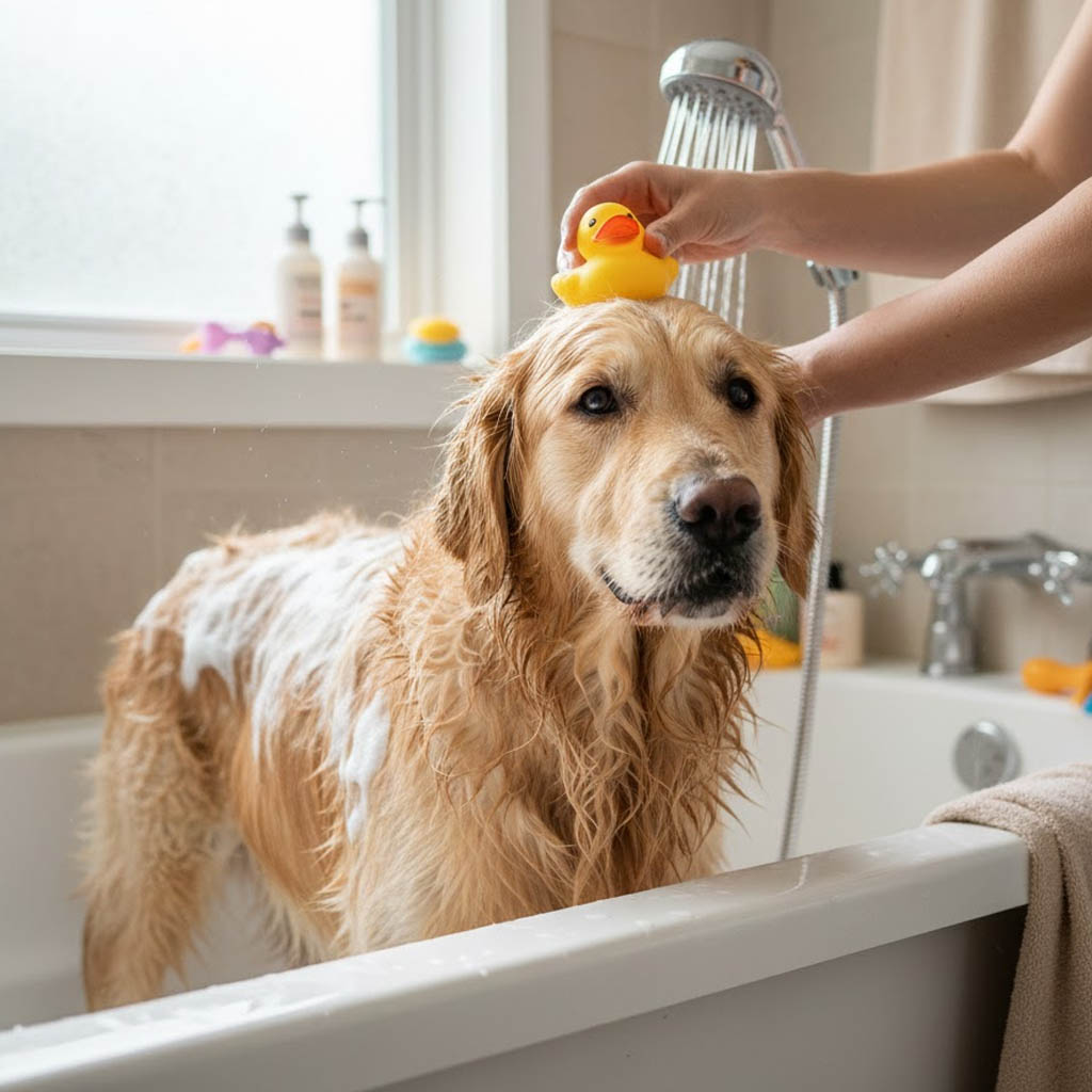cuidado perro baño